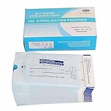 200 Pieces Self-Adhesive Oral Sterilization Bag, Disposable Sealed Sterilization Bag, Dental Tool Sterilization Bags, Sterilization Bag (90 x 165mm)