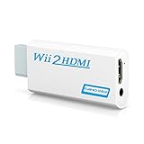 Wii a HDMI adaptador, gana Wii a HDMI convertidor conector con salida de vídeo de 1080p/720p y 3,5 mm Audio - Soporta todos los modos de visualización de Wii