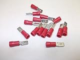 Conector de cable eléctrico semiaislado macho de 4,8 mm, 10 amperios, color rojo, 9/0,30 mm – 14/0,30 mm, cable 0,25 mm2 a 1,5 mm2 22-18 AWG