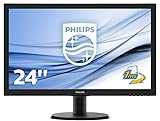 Philips Monitors 243V5LHSB/00 - Monitor de 24' (Full HD 1920 x 1080 pixels, VESA, 1 ms, VGA, Conexión HDMI, sin altavoces )