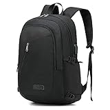 XQXA Противоугонный рюкзак Водонепроницаемый рюкзак для ноутбука 15.6-дюймовый мужской рюкзак с USB-портом для зарядки Рюкзак для ноутбука для делового компьютера Повседневная работа Путешествия-черный