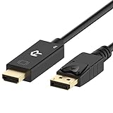 Rankie Cable DisplayPort DP a HDMI, 4K Resolución, 1,8 m, Negro
