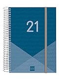Finocam - Agenda 2021 1 Día página Espiral Year Azul Español, Sobremesa - E10-155x212 mm