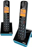 ALCATEL S280 Duo Negro y Azul, teléfono inalámbrico con un Auricular Adicional Más Bloqueo de Llamadas avanzado