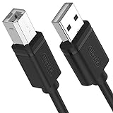 UNITEK Cable USB A a USB B (macho-macho) I 5 metros, estándar USB 2.0, PVC, 28AWG, 100% cobre, color negro I Cable de datos para impresora/impresora compatible con PC y portátil