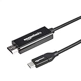 Amazon Basics Cable adaptador USB-C a HDMI (compatible con Thunderbolt 3) 4K @30 Hz - 180 cm, 1.8 metres