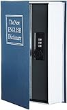 Amazon Basics - Caja de seguridad en forma de libro - Cerradura con combinación - Azul