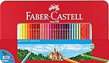 Faber-Castell 115894 - Estojo de metal com 60 lápis de cor, formato hexagonal