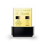 TP-Link TL-WN725N Adaptador WiFi USB inalámbrico Nano, Compatible con Raspberry Pi, N 150 Mbps, Botón WPS, AP soft Windows10/8.1/8/7/XP, Mac OS X 10.7-10.11, Linux, negro
