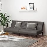 2-місний диван-ліжко Tidyard 2-місний диван для вітальні 2 в 1, розкладний без підлокітників, оббивка з сірої синтетичної шкіри 200 x 84,5 x 69 см, легко перетворюється на ліжко