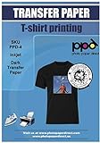 PPD A4 x 50 Hojas de Papel de Transferencia Térmica Para Camisetas, Mascarillas y Tejidos Oscuros - Para Impresora de Inyección de Tinta Inkjet - PPD-4-50