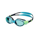Speedo Gafas unisex Biofuse 2.0 para niños, azul hipersónico/azul marino/verde lumo/azul, ONESZ