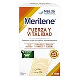 Meritene FUERZA Y VITALIDAD - Suplementa tu nutrición y mantén tu sistema inmune con vitaminas, minerales y proteínas- Batido de Vainilla - Estuche (15 sobres de 30g)