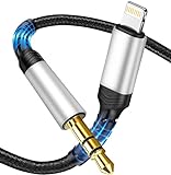 [Apple MFi Certificado] Cable Auxiliar Coche para iPhone Cable Audio Estéreo de Lightning a Jack 3.5 para Radio de Coche Auricular Cable Compatible con iPhone 12/13 /13Pro Max /11 /XR/XS/X/7/8-1M