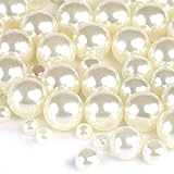 Naler 500 perlas artísticas, tamaños surtidos, 4/6/8/10 mm, cuentas de perlas para manualidades, decoración, bisutería y bricolaje