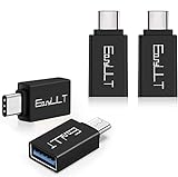 EasyULT Adaptador USB C a USB 3.0 [4 Pack], Tipo-C a USB 3.1 Adaptador con OTG para Huawei P10 Lite, Chromebook, Galaxy s8/s8+, LG G5 y Otros Dispositivos con USB C (Negro)