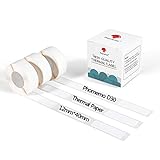 Phomemo D30 - Etiquetas térmicas adhesivas blancas, 12 x 40 mm, 3 rollos