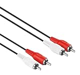 HDSupply Cable de extensión de audio estéreo de 2 conectores RCA a 2 conectores RCA, diseño ultra delgado, 1,50 m, negro