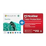 Microsoft 365 Familia | Apps Office 365 | PC/MAC/teléfono | Suscripción anual | 12+3 Meses | + McAfee Total Protection 2022 | 6 Dispositivo | 12 Meses | PC/Mac/Android/Smartphones - Código por email