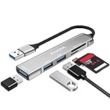 5 en 1 Adaptador USB con Lector de Tarjetas de Memoria, 1 USB 3.0, 2 USB 2.0, para SD/Micro SD/TF/SDXC/SDHC/MMC/RS-MMC/Micro SDXC/Micro SDHC
