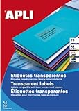 Apli Paper Ref. 1225 Etiquetas Adhesivas Poliéster Transparente L/C A4