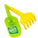 Theo Klein 7638 KLEIN goes BIO Set Flour Shovel and Sand Rake , Colourful Sandbox Set Made of Bioplastic , with Shovel and Rake , Toy for Children from 1 year of age