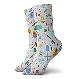 Drempad Luxury Calcetines de Deporte Simple Hand-drawn Icons Pattern Unisex Socks, All-Season Casual Comfortable Soft Ankle Socks Crew Socks