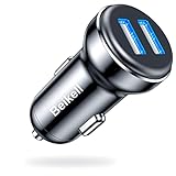 شاحن سيارة Beikell، شاحن متنقل USB سريع مزدوج المنفذ بقدرة 36 ​​وات/6 أمبير مع تقنية الشحن التكيفية للأجهزة الذكية لهواتف iPhone13/12/11/X وGalaxy S10/S9/S8 وHuawei وiPad