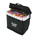 OLEEP 60 Colores Rotulador permanente de graffiti con doble punta, para dibujar bocetos de arte, pintar, colorear y subrayar