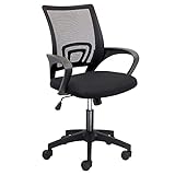 Cashoffice - Chaise de bureau ergonomique, chaise de bureau pivotante avec dossier respirant (base noire)