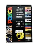 POSCA - Uni Mitsubishi Pencil – Maxi Pack multipuntas – 14 rotuladores de pintura a base de agua – Todo soporte – Colores y puntas surtidas – Incluye bolsa