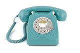 GPO 746 Retro 70'erne stil roterende fasttelefon - oprullet ledning, autentisk ringetone - orange