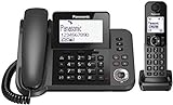 Panasonic KX-TGF320E DECT Identificador de Llamadas Negro - Teléfono (Teléfono DECT, Altavoz, 100 entradas, Identificador de Llamadas, Negro) [versión importada]