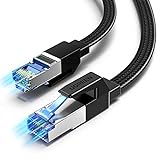 UGREEN Cable Ethernet Cat 8 Plano 40Gbps 2000MHz Cat 8 Cable RJ45 Red Trenzado Nylon Cable Lan, Compatible con Steam Deck PS5 PS4 Xbox X S PC Box Router Servidor NAS Cat 7 Cat 6 Cat 5, 1M