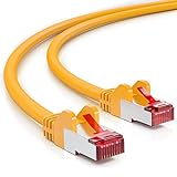 deleyCON 2m CAT6 Cable de Red - S/FTP PIMF Blindaje CAT-6 RJ45 Ethernet Cable de Conexión - LAN DSL Módem Los Paneles de Parcheo - Amarillo