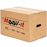 Упаковка з 20 картонних коробок для переміщення, посилених і стійких. Транспортно-пакувальні коробки з ручками. Для зберігання та пакування. Багаторазові. (20 одиниць (50x30x30 см))