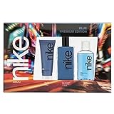 NIKE - Bleu, Coffret Cadeau Homme, Pack de 3 Pièces (Parfum 100 ml + Après Rasage 75 ml + Gel Bain 100 ml)