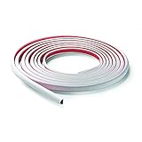FAMATEL — Canal de cable flexible | Con cinta autoadhesiva | 5 metros | 12,8 mm x 15 mm | Fácil instalación | Cinta autoadhesiva ya incrustada | Gris