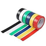 6 rollos Cinta adhesiva aislante, 16 mm de ancho, PVC cinta de electricista colores, surtido de 6 colores, 60 m longitud total