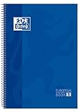Oxford cuaderno Europeanbook 1, microperforado, tapa extradura, espiral, a4+, cuadrícula 5x5, color azul oscuro