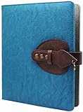 Cuaderno de piel sintética, diario de viaje, cuaderno de 6 anillas, recargable, cuaderno de negocios, con bolsillo, agenda de viaje y conferencias, tamaño A5, 200 páginas gruesas