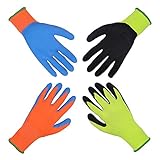 2 pares de guantes de jardín para niños de 2 a 3 años, de 4 a 5 años, de 6 a 13 años, con revestimiento de goma de espuma y guantes de trabajo para niñas y niños (4XS (edad 2 a 3)