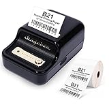 YuLinca Inteligentna drukarka etykiet B21 z 230 etykietami Bluetooth Termiczna cena Drukarka etykiet z kodami kreskowymi Adres pocztowy Maszyna do etykiet kompatybilna z Androidem i iOS (czarny)