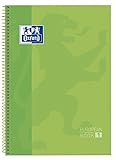 Oxford cuaderno Europeanbook 1, microperforado, tapa extradura, espiral, a4+, cuadrícula 5x5, color verde