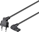 Goobay 73019 - Cable de alimentación con enchufe europeo, 2 m, color negro