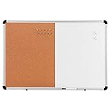 Amazon Basics - Pizarra blanca magnética de borrado en seco y tablón de corcho 2 en 1, 91,4 x 61 cm