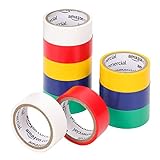 AmazonCommercial - Cinta adhesiva, vinilo plástico, 1.9 cm x 3.17 m, paquete de 10 unidades, multicolor