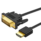 Twozoh Câble HDMI vers DVI 1M Adaptateur HDMI vers DVI Bidirectionnel Haute Vitesse Câble DVI vers HDMI DVI-D 24+1 Broches, 1080P, 3D Full HD pour PS3/ps4, HDTV, PC