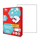 Raylu Paper  - Etiquetas Autoadhesivas Blancas Para Imprimir, Pack De 100 Pegatinas Adhesivas De Papel En Hojas A4 Para Impresora Inkjet, Láser Y Fotocopiadoras, 1 Etiqueta Por Hoja (210 x 297 mm)