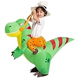 Spooktacular Creations Halloween Inflable Costume Ride A T-Rex Dinosaur Air Blow-Up Deluxe Halloween Disfraz-Niño (4-6 años)